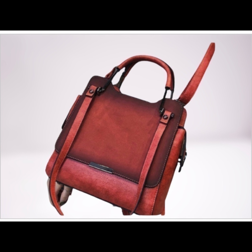 𝅺new deep burgundy vegan leather handbag